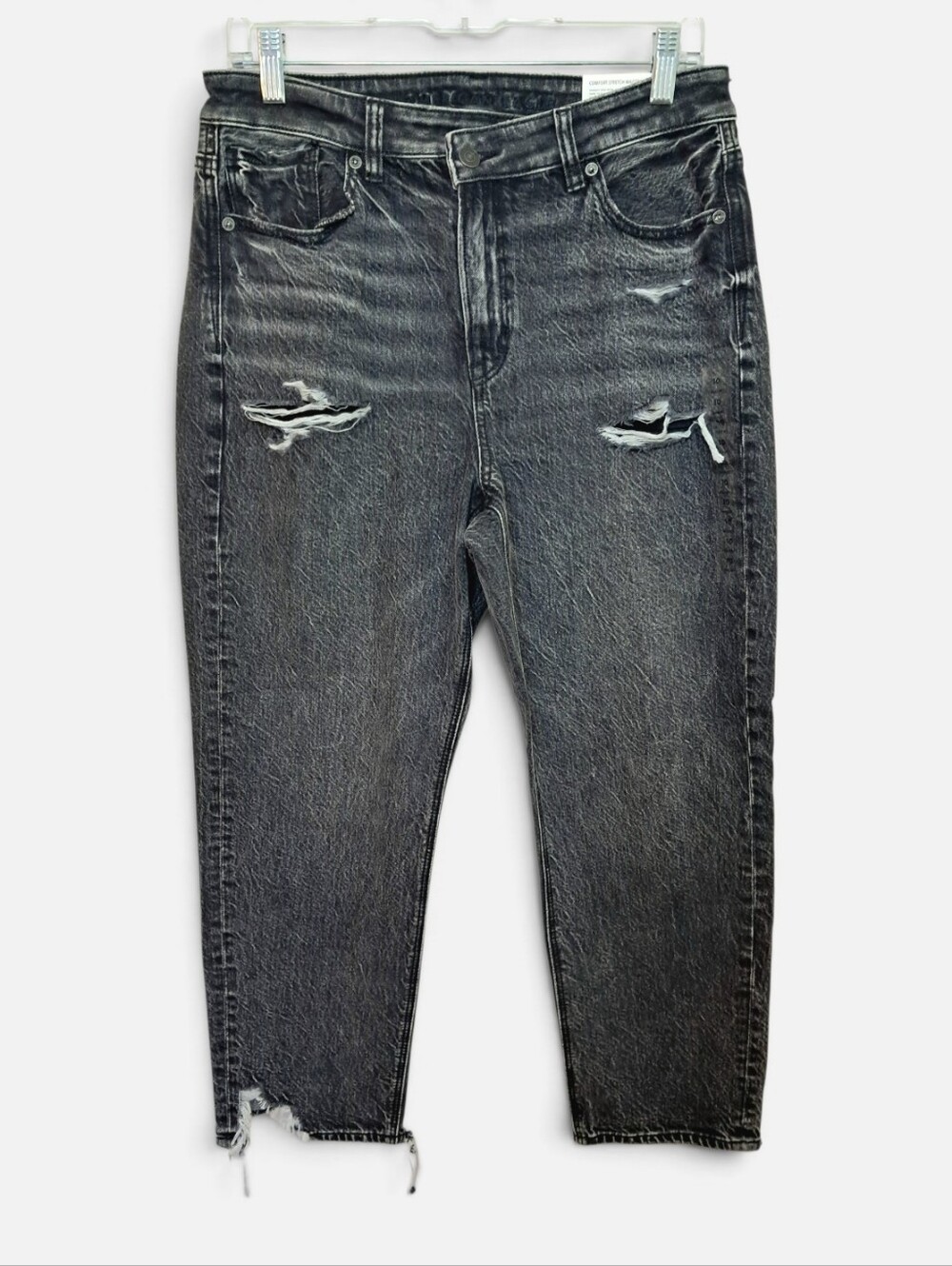 American Eagle Highest Rise Mom Jeans Faded Black Short
